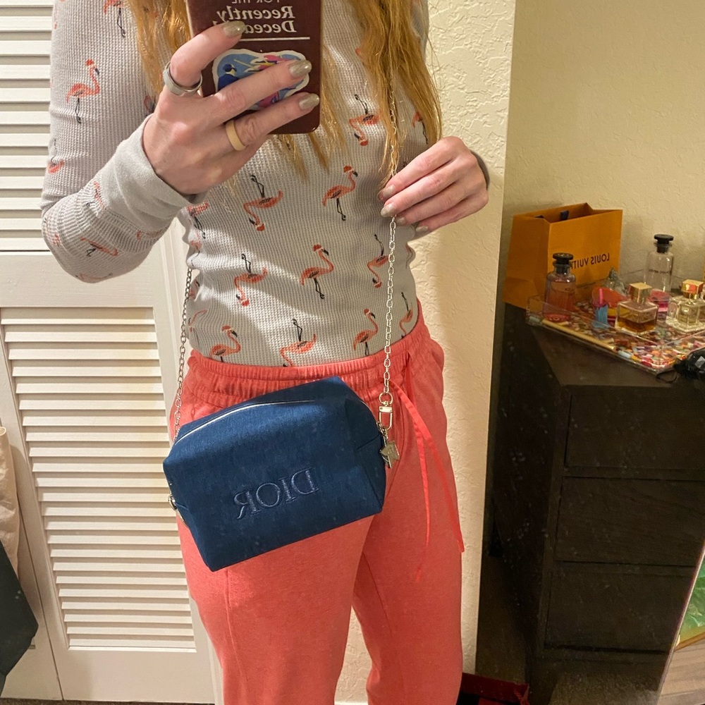 Dior Blue Crossbody cosmetic  Bag